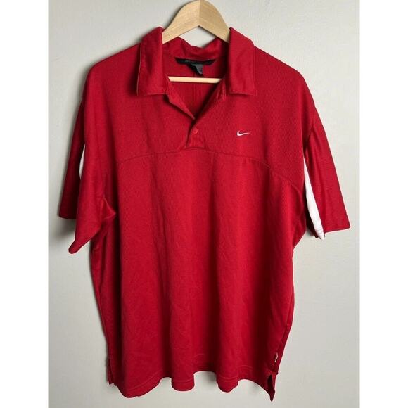 Nike Sphere Red Polo Shirt Short Sleeve Dri-FIT Activewear Golf Top Size XXL Men - Picture 1 of 5
